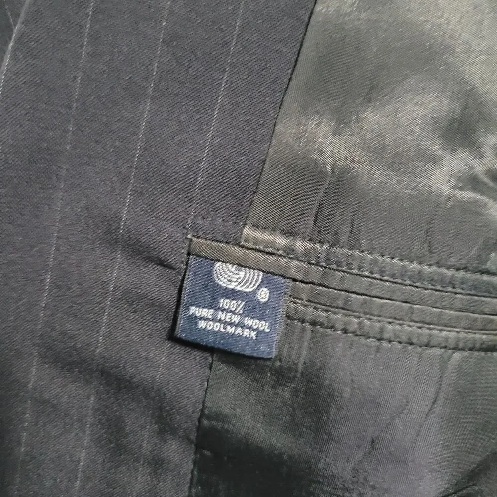 Brooks Brothers Suit Jacket Mens 44R Blue Pinstripe Wool 2 Button Brooksease USA - Picture 5 of 15